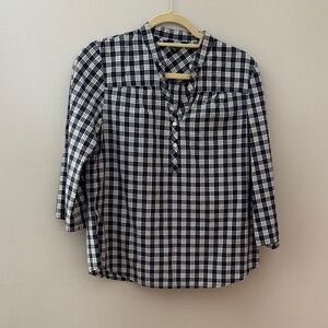 Lucky Brand navy and White Women's Top 3/4 sleeve size small